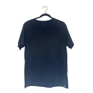 Rag & Bone Mens Black Speckled Crew Neck Short Sleeve T-Shirt